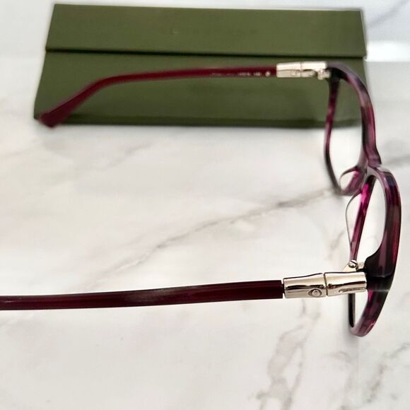 Longchamp Women’s Roseau Bamboo Purple Eyeglasses - Picture 3 of 5